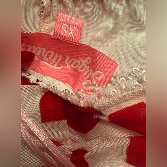 NWT SUGAR THRILLZ LOVE SURROUNDS ME RUCHED SKIRT - WHITE XS - Picture 2 of 8